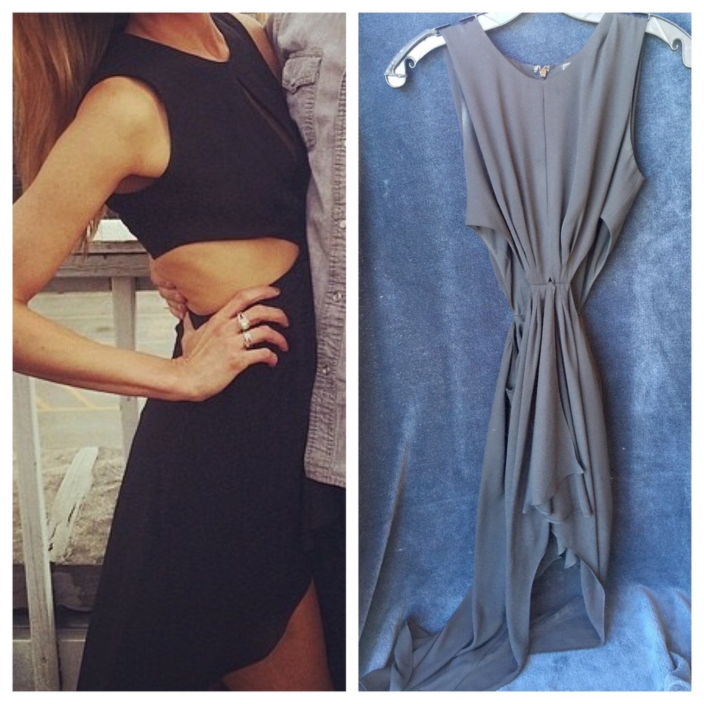 BCBG Black Cutout Asymmetric Dress